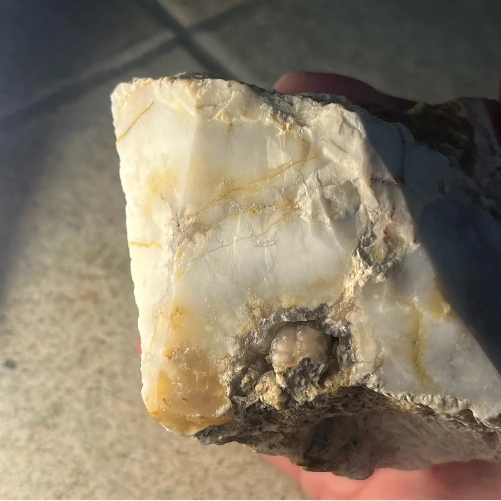 Natural Yellow and Cream Decorative Stone Accent